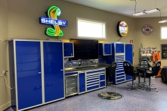 Moduline Blue Cabinets in Residental Garage