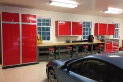 Red Moduline Garage Cabinets